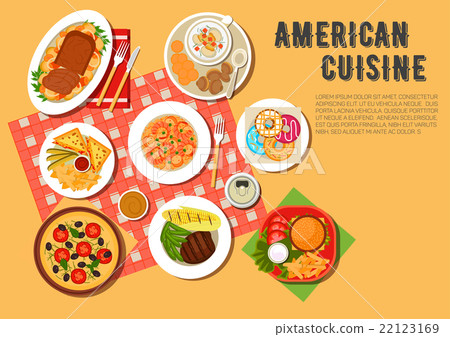 Traditional american picnic menu flat icon 22123169