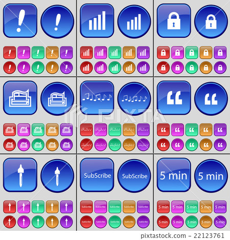 Exclamation mark, Graph, Lock, Printer, Note, Quot Exclamation mark, Graph, Lock, Printer, Note, Quot 22123761