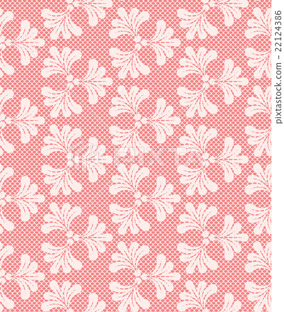 Seamless lace pattern on pink background - Stock Illustration [22124386 ...