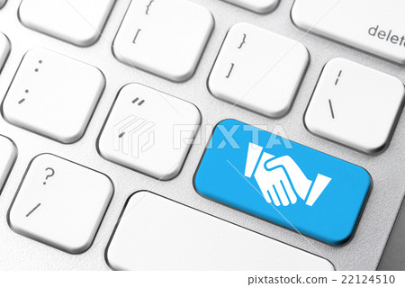 Business & e-commerce icon on computer keyboard bu Business & e-commerce icon on computer keyboard bu 22124510