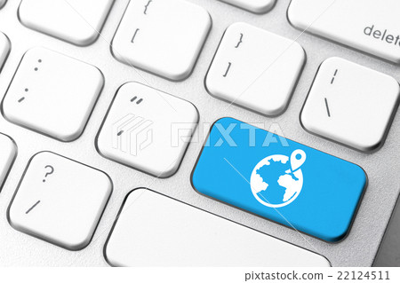 Wifi & Internet business icon on computer keyboard Wifi & Internet business icon on computer keyboard 22124511