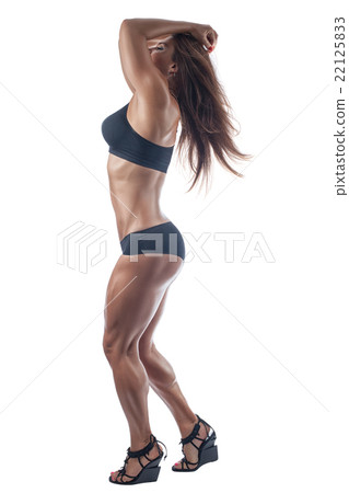Girl bodybuilder sideways. Girl bodybuilder sideways. 22125833