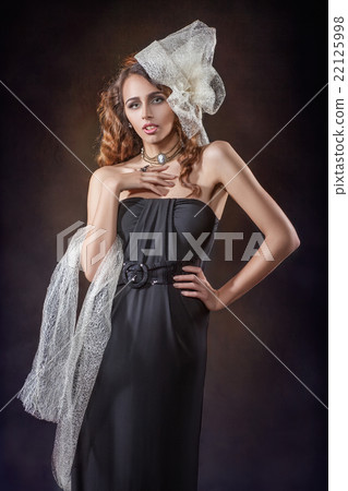 Lady with stylish hair on his head. Lady with stylish hair on his head. 22125998