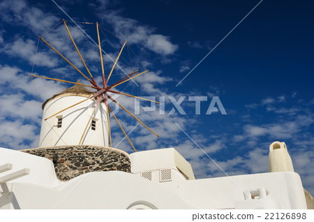 Windwill of Oia Santorini, Greece, copyspace Windwill of Oia Santorini, Greece, copyspace 22126898