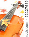Autumnal leaves (maple) and violin 22127689
