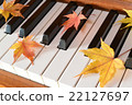 Autumn leaves (maple) and piano 22127697
