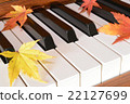 Autumn leaves (maple) and piano 22127699