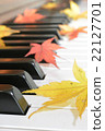 Autumn leaves (maple) and piano 22127701