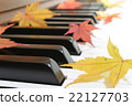 Autumn leaves (maple) and piano 22127703