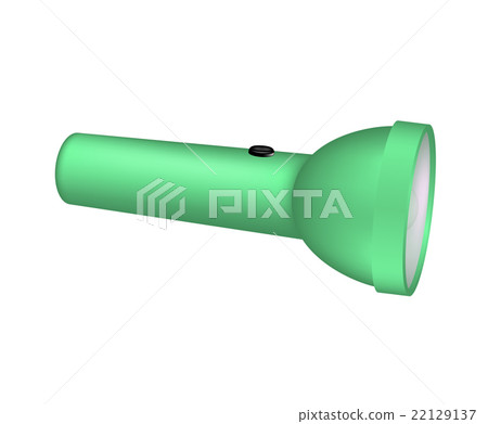 Flashlight in green design on white background 22129137