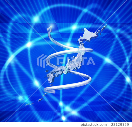 Helical rising arrow and Japan map 22129539
