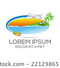 Logo Beach Holiday Sunset Ocean Vocation Plane 22129865