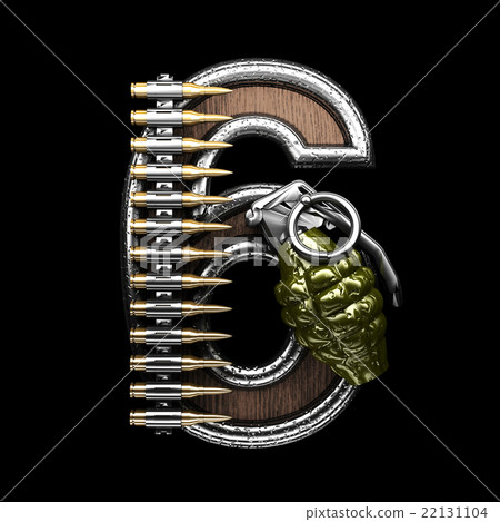 6 military letter. 3D illustration 22131104