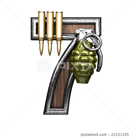 7 military letter. 3D illustration 7 military letter. 3D illustration 22131105