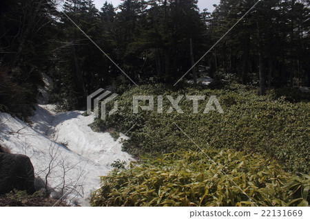 Remaining snow on Ontakeyama in Nagano Prefecture Remaining snow on Ontakeyama in Nagano Prefecture 22131669