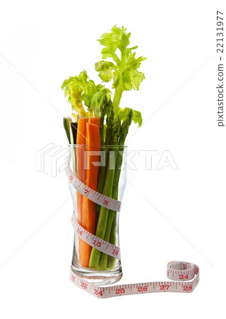 Low calorie vegetable in glass with tape 22131977