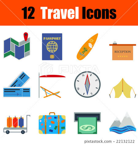 Flat design travel icon set-插圖素材 [22132122] - PIXTA圖庫
