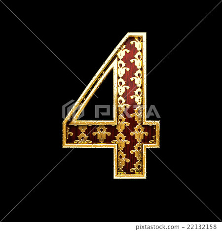 4 golden letter 3d illustration 4 golden letter 3d illustration 22132158