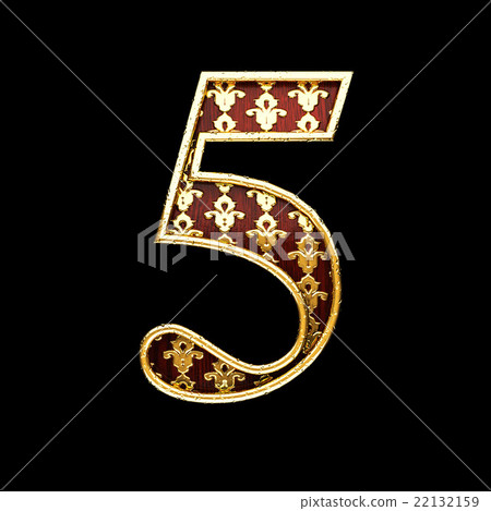 5 golden letter 3d illustration 22132159