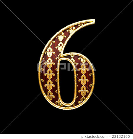 6 golden letter 3d illustration 22132160