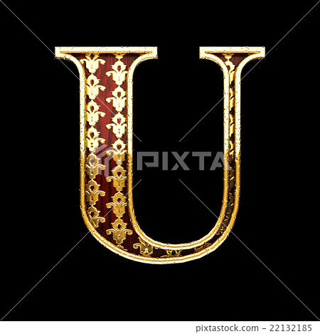 u golden letter 3d illustration - Stock Illustration [22132185] - PIXTA