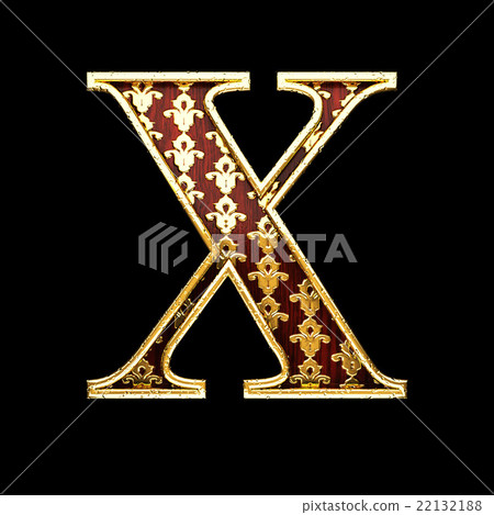 x golden letter 3d illustration - Stock Illustration [22132188] - PIXTA