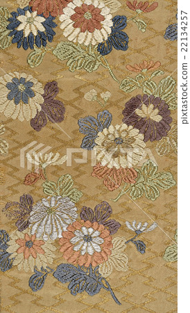 Japanese pattern of silk fabric dyed Japanese flower pattern of old clich chrysanthemum Japanese pattern of silk fabric dyed Japanese flower pattern of old clich chrysanthemum 22134257
