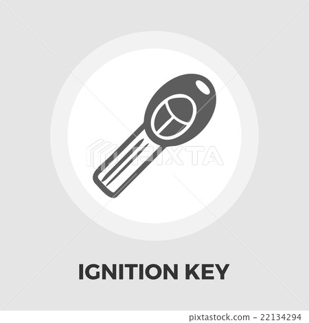 Ignition key flat icon - Stock Illustration [22134294] - PIXTA