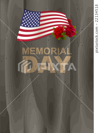 Memorial Day in USA. US American flag, rose and - Stock Illustration ...