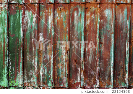 Corrugated Brown Green Rusty Metal Grunge Texture 22134568