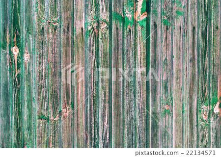 Shabby Wooden Thin Planks Cracked Green Paint 22134571