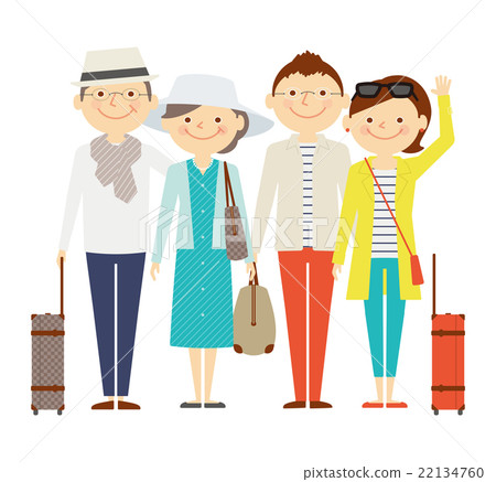 Family travel whole-body two-generation illustration 22134760