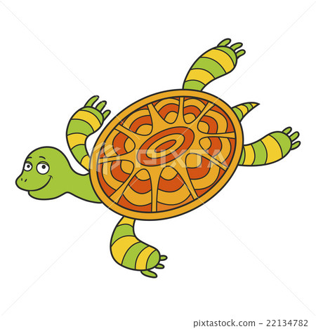 圖庫插圖: happy sea turtle cartoon