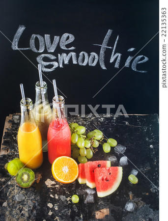 Chalk Drawing Love Smoothie Bottles Black Chalk Drawing Love Smoothie Bottles Black 22135363