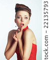Portrait  surprised woman. Portrait  surprised woman. 22135793