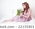 Beautiful woman  with bouquet. Beautiful woman  with bouquet. 22135801