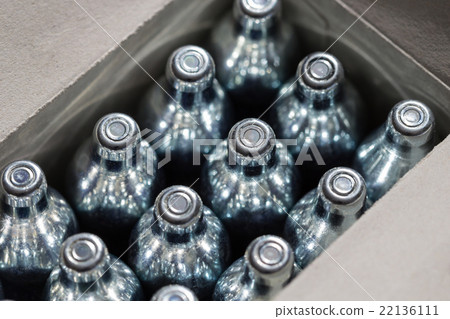 Soda chargers background Soda chargers background 22136111