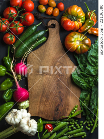 Fresh raw ingredients for healthy cooking or salad Fresh raw ingredients for healthy cooking or salad 22136390