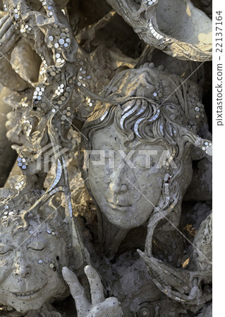 Detail of Wat Rong Khun white temple 22137164