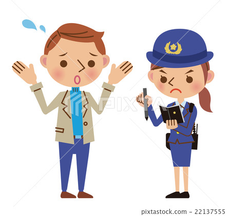 Woman police officer who interviews, listens to circumstances and questions jobs Woman police officer who interviews, listens to circumstances and questions jobs 22137555