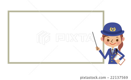 使用白板解釋和解釋的女警察（破產） 22137569