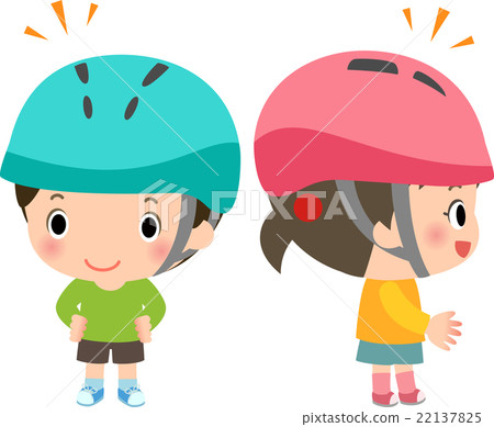 Boys and girls wearing sports helmets Boys and girls wearing sports helmets 22137825