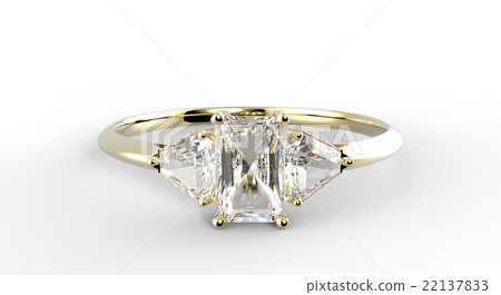 Wedding ring wiith diamond. 3D illustration Wedding ring wiith diamond. 3D illustration 22137833