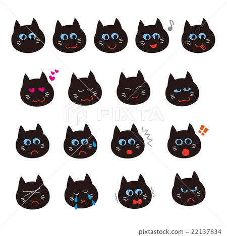 Black cat expression set Black cat expression set 22137834