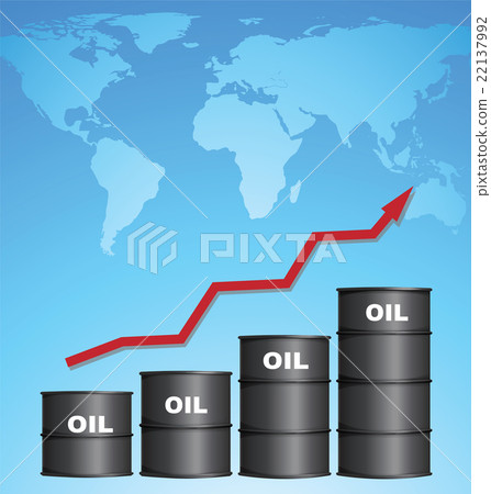 Increasing Price of Oil With World Map Background Increasing Price of Oil With World Map Background 22137992