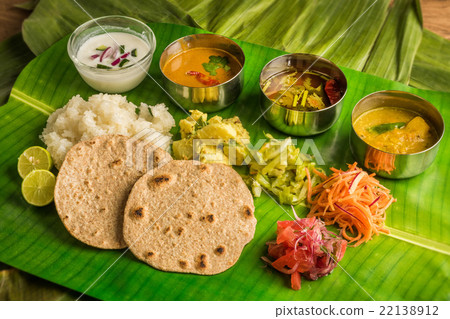 A typical set meal of South India Lunch of meals south India A typical set meal of South India Lunch of meals south India 22138912