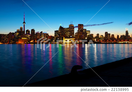 Toronto, Canada skyline at night with reflections Toronto, Canada skyline at night with reflections 22138995
