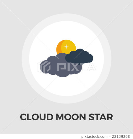 Cloud, moon, star Vector Flat Icon 22139268