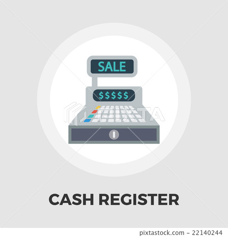 Cash register flat icon. Cash register flat icon. 22140244