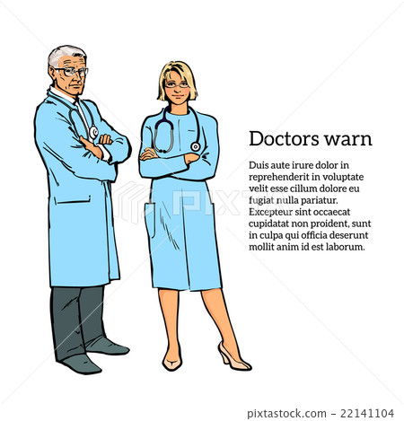 Physicians man and a woman standing with his arms 22141104
